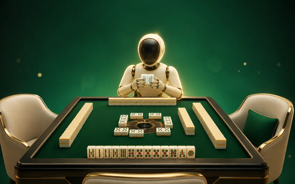 AI 陪打補位示意圖：機器人於牌桌就座